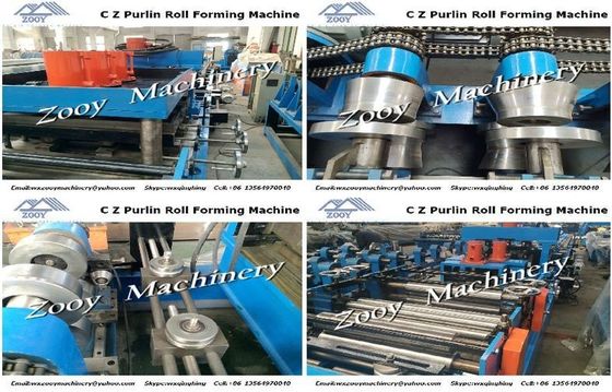 Decoiler 5 টন সঙ্গে উচ্চ স্পষ্টতা CZ Purlin রোল বিরচন মেশিন এবং স্পর্শ পর্দা