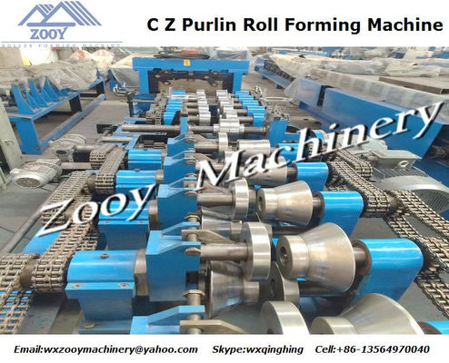Decoiler 5 টন সঙ্গে উচ্চ স্পষ্টতা CZ Purlin রোল বিরচন মেশিন এবং স্পর্শ পর্দা